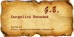 Gergelics Benedek névjegykártya