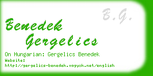 benedek gergelics business card